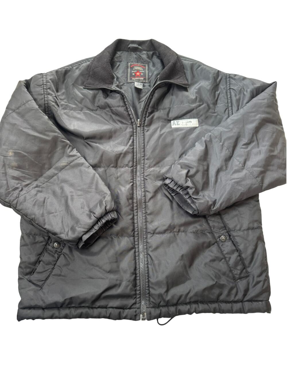 American Eagle Men’s Black Puffer Jacket Size Small Vintage 90s Y2K
